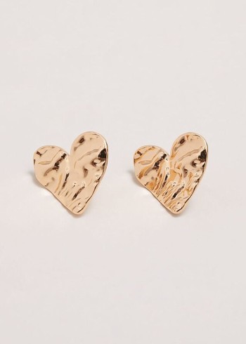 Phase Eight Gold Large Heart Stud Jewellery Gold Canada | PRTBYW-167